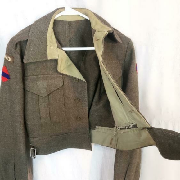 Vintage 1940s Canadian battle dress blouse serge! - Picture 5 of 7